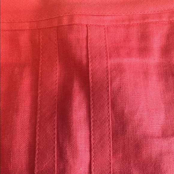 Petite- Ann Taylor Red Linen ALine Mini Skirt, 4 - Picture 3 of 5